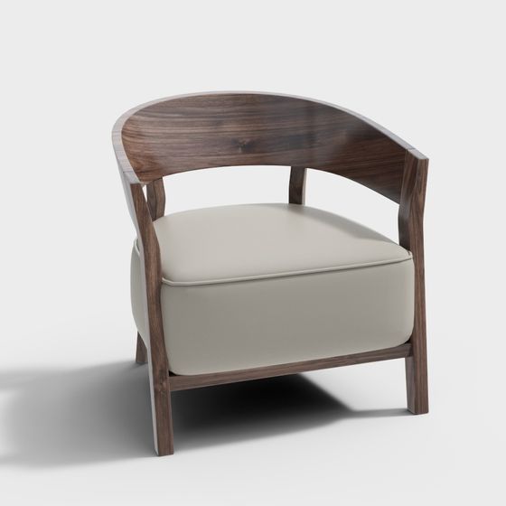 Elegant Low-Polygon Armchair 3D model