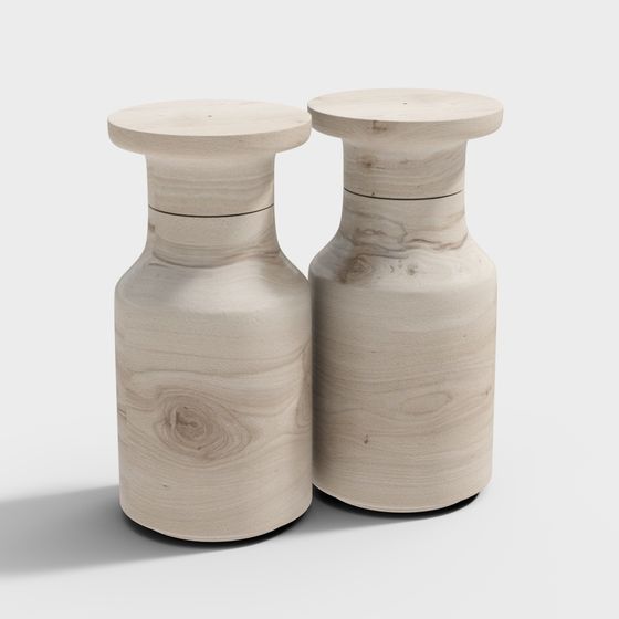 Elegant Wooden Bottle 3D Model for Creative Projects