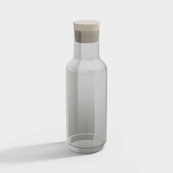 Low-Poly Glass Bottle 3D Model Design