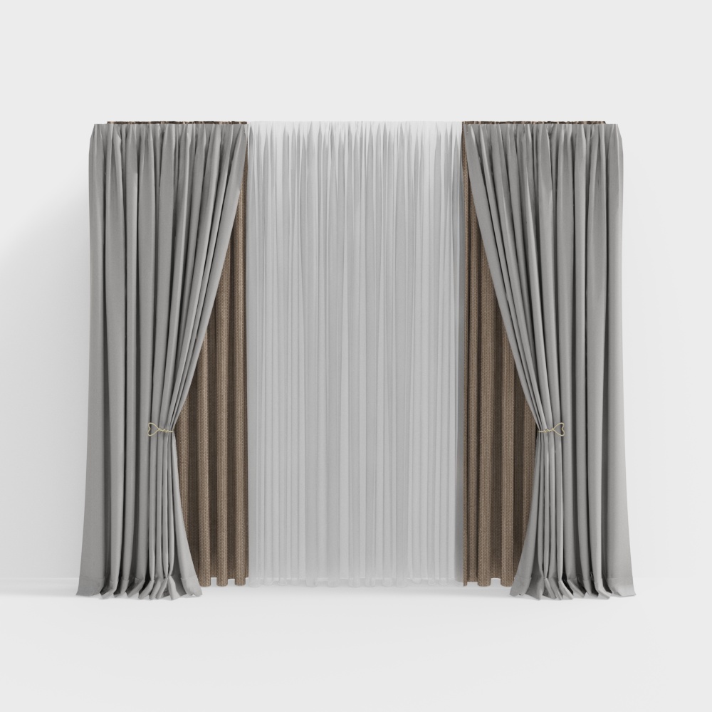 Elegant Curtain 3D model for Modern Interiors