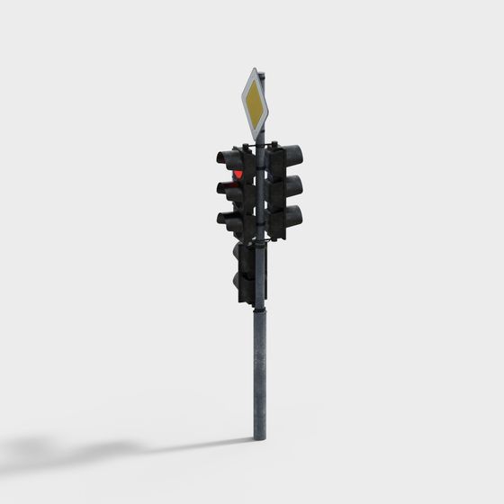 Modern Low-Poly Traffic Light 3D model