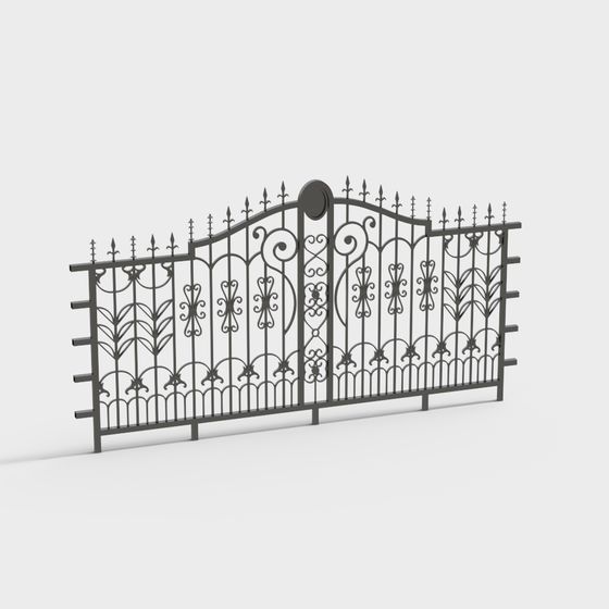 Iron Art Gate Low-Poly 3D Model