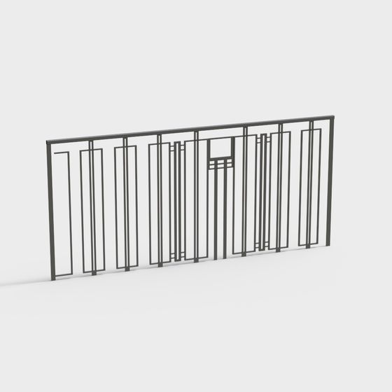 Minimalist Metal Railing 3D model