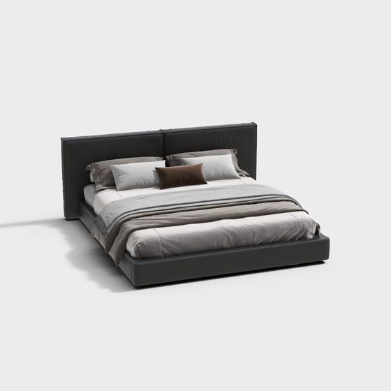 Modern Minimalist Bed 3D model