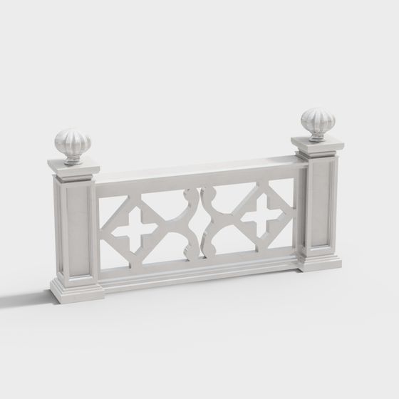 Elegant Classical Railing 3D model
