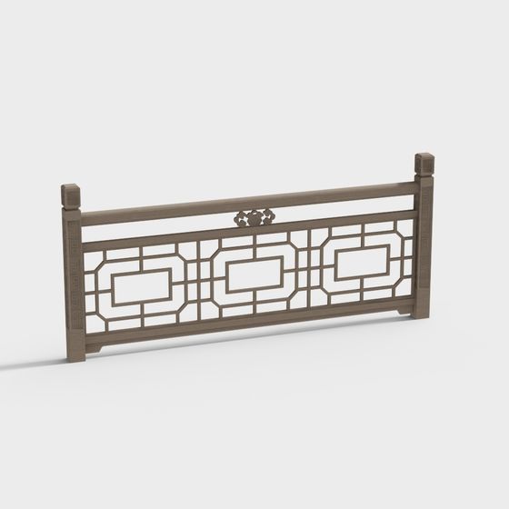 Chinese Lattice Railing 3D model for Creative Use