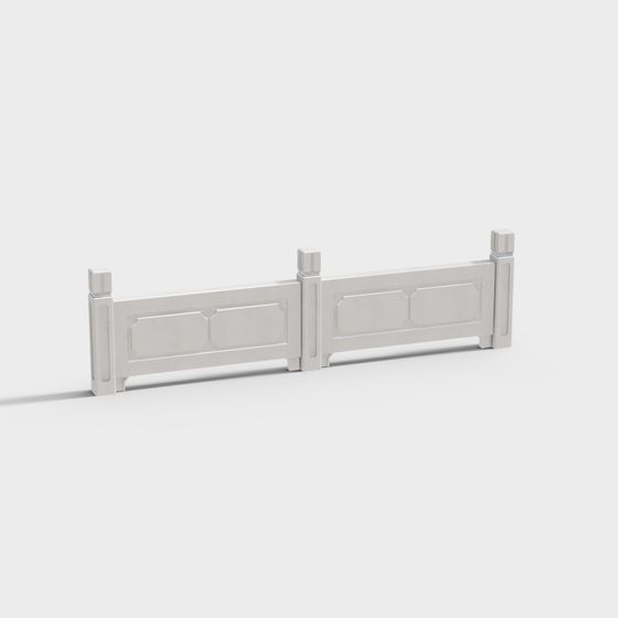 Elegant Classical Railing 3D model