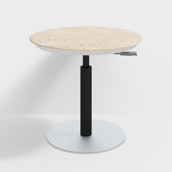 Modern Low-Polygon Round Table 3D Model
