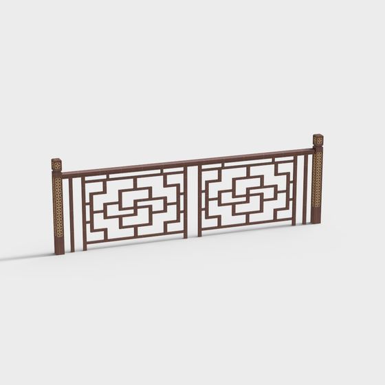 Elegant Low-Poly Railing 3D Model for Modern Projects