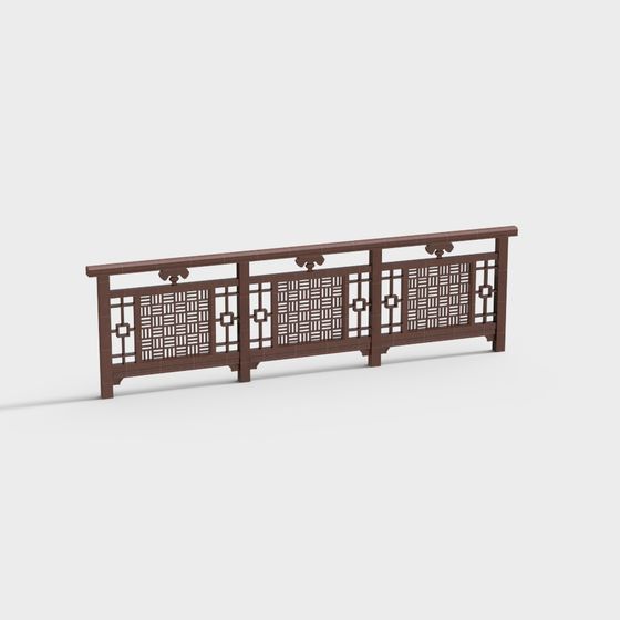 Sophisticated Classical Hollow Railing 3D model