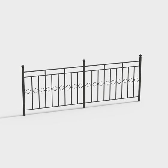 Stylish Iron Fence 3D model for Modern Designs