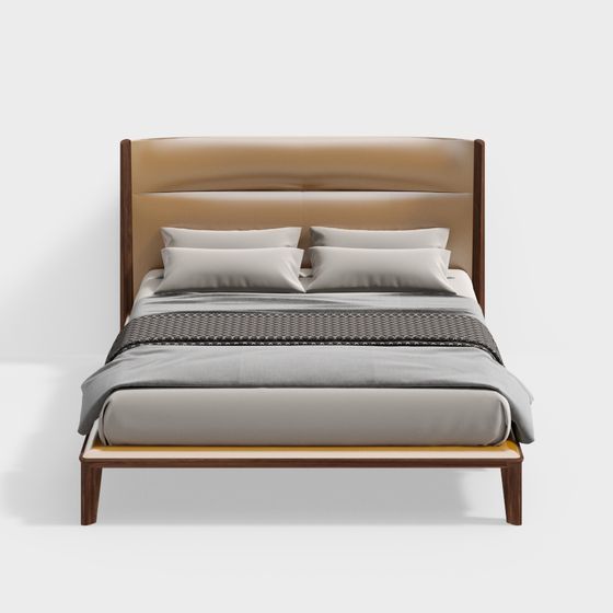 Stylish 3D Bed Model for Contemporary Spaces