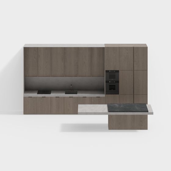 Modern Minimalist Kitchen Cabinet 3D model