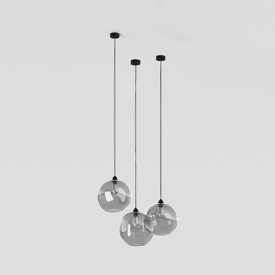 Stylish Glass Ball Pendant Light 3D model