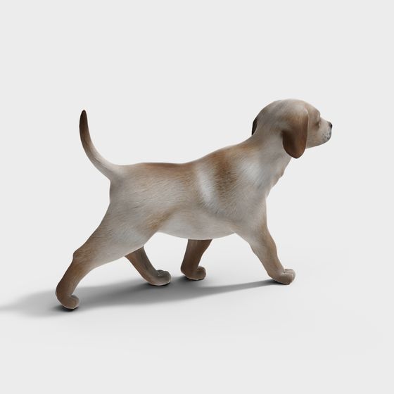 Realistic Low-Poly Puppy 3D model