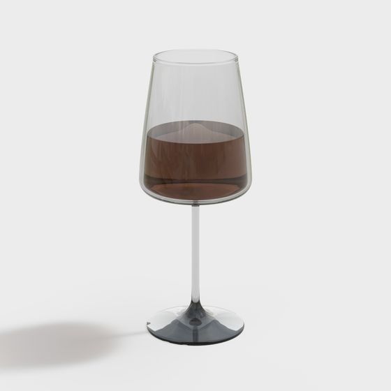 Stylish Low-Polygon Wine Glass 3D Model