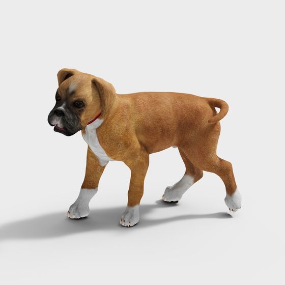 Realistic Boxer Dog 3D model for Creative Projects