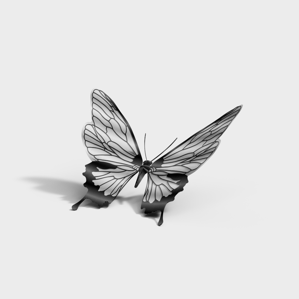 Elegant Low-Poly Butterfly 3D Model