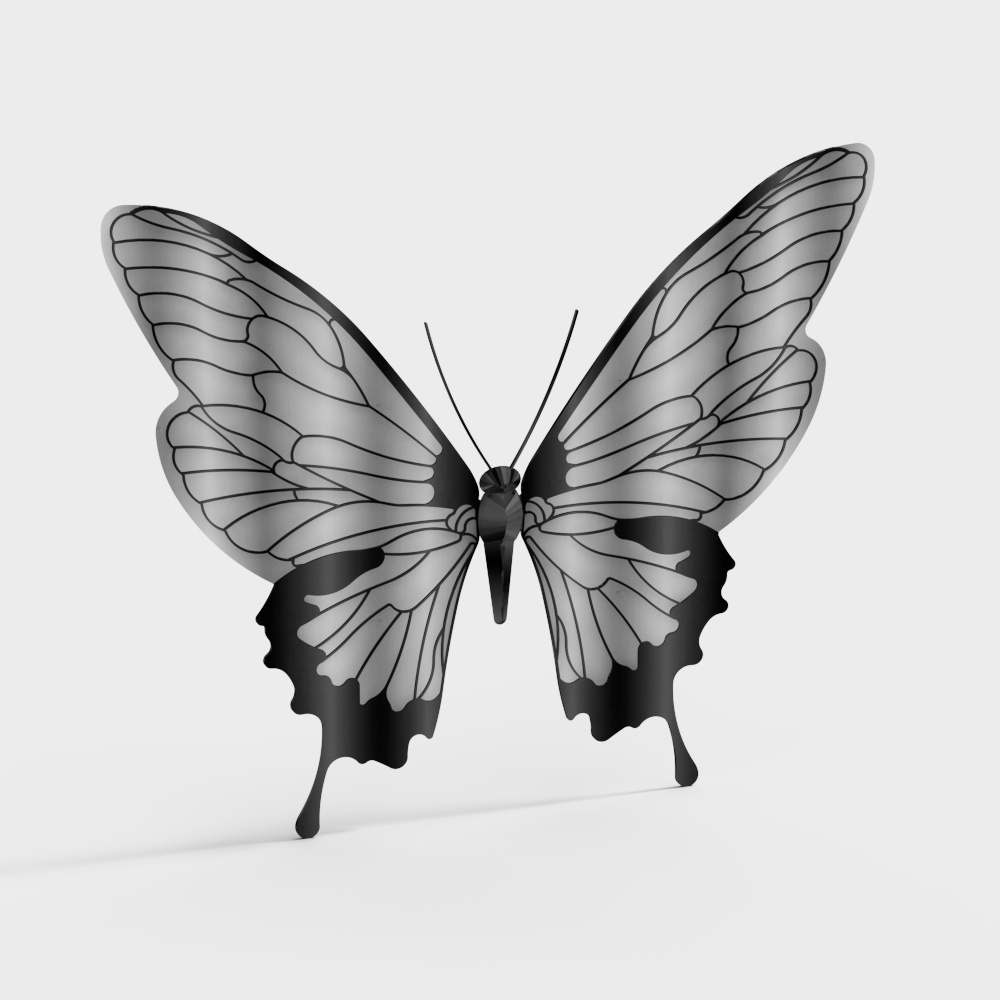 High-Detail Low-Poly Butterfly 3D Model