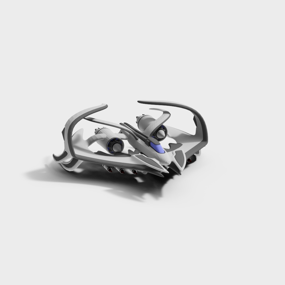 Futuristic Low-Poly Aircraft 3D Model