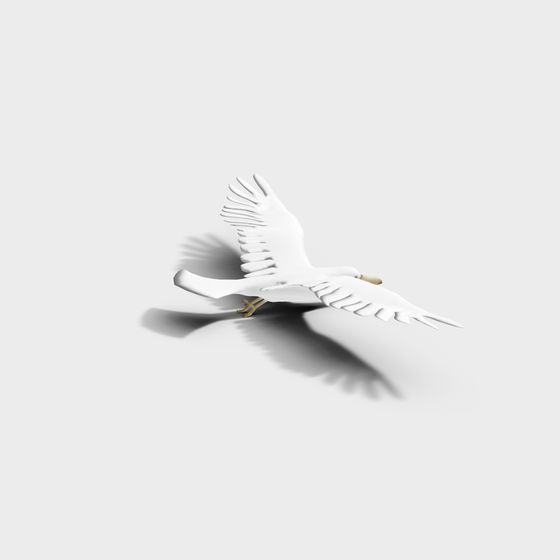 Soaring White Goose 3D model