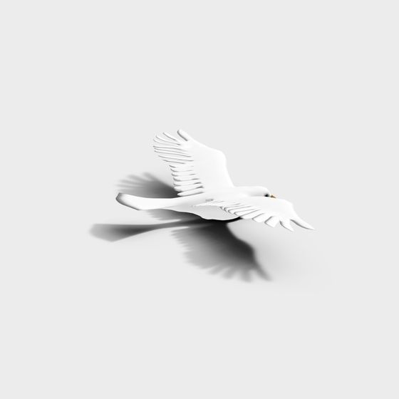 Soaring White Dove 3D Model