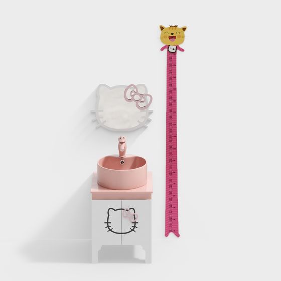 Hello Kitty Bathroom Set 3D model for Kids