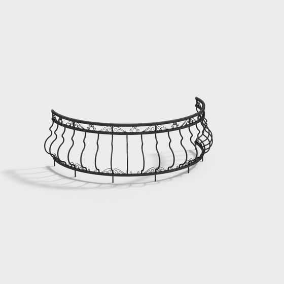 Curved Iron Rail 3D model