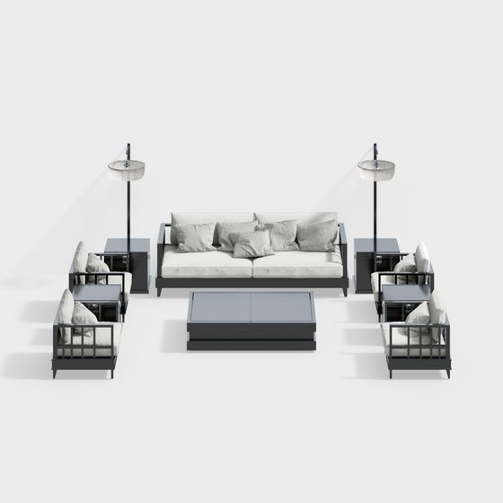 Minimalist Urban 3D Furniture Set Model