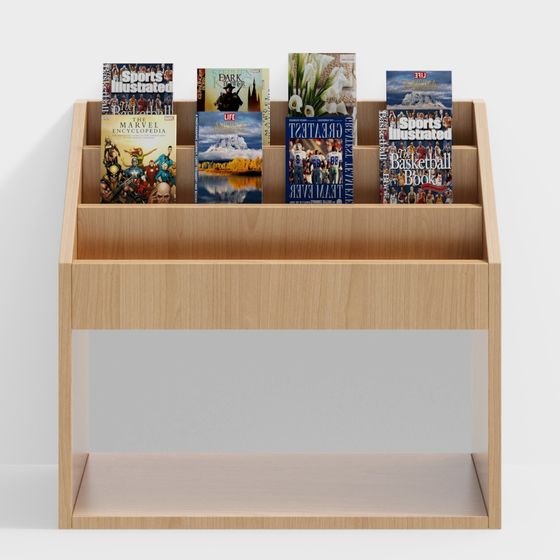 Minimalist Magazine Rack 3D model for Cozy Spaces