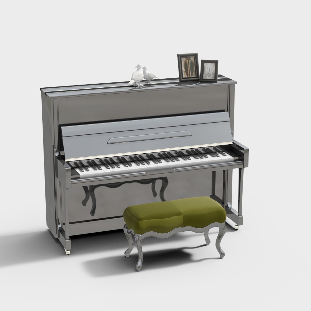 Elegant Low-Polygon Piano 3D model