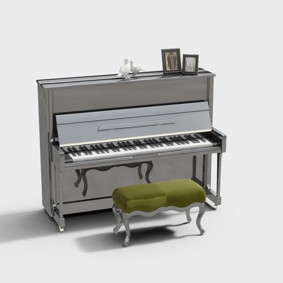 Chic Low-Polygon Piano 3D model for Artistic Spaces