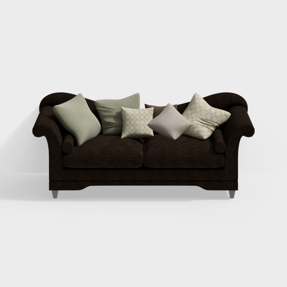 Sofá Marrón de Tres Plazas