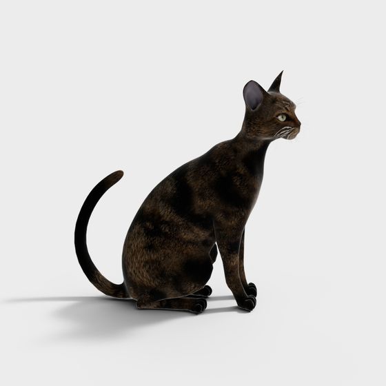 Forest Spirit Low Poly Cat 3D Model