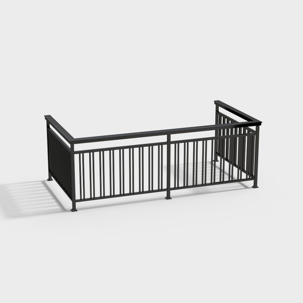 Urban Low-Poly Railing 3D model