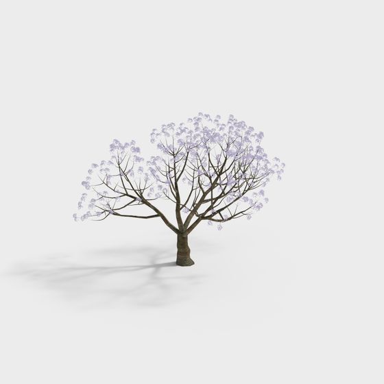 Elegant Purple Flower Tree 3D Model for Creative Projects