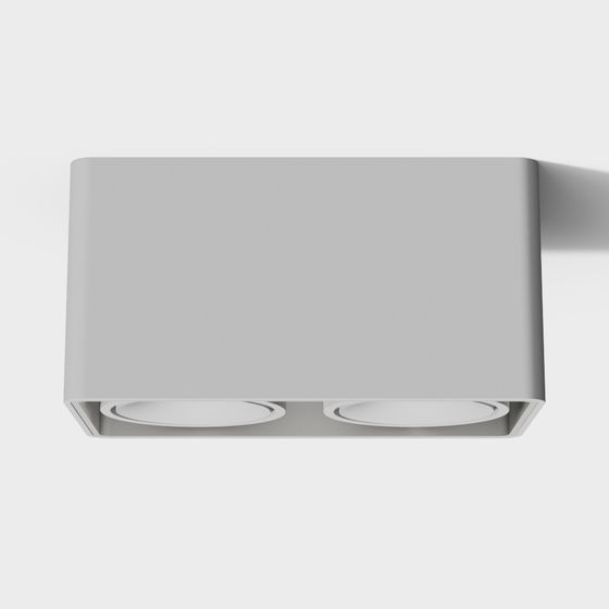Modern Surface-Mounted Spotlight 3D Model in Gray