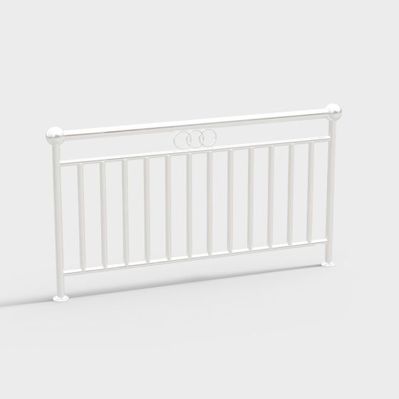 Elegant Low-Poly Metal Railing 3D model
