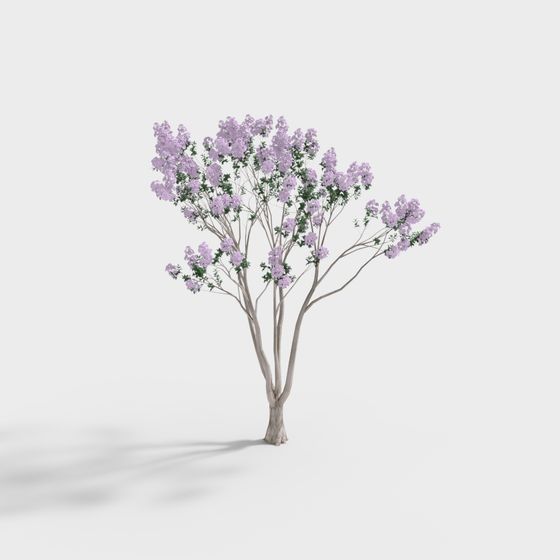 Blooming Purple Flower Tree 3D model