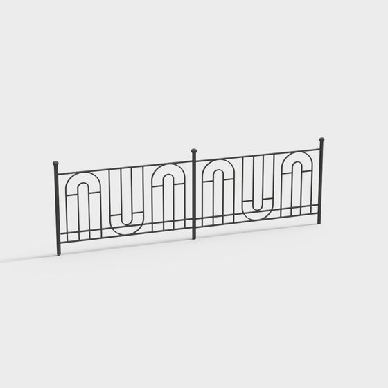 Stylish Low-Poly Iron Fence 3D model for Creative Work
