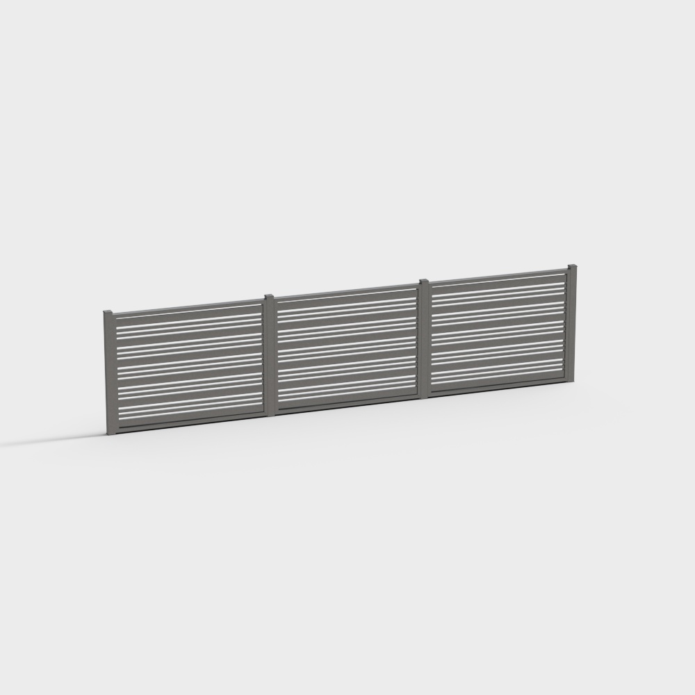 Urban Fence Low-Poly 3D Model