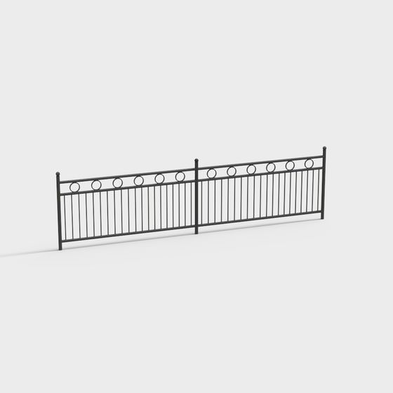 Elegant Iron Fence 3D model
