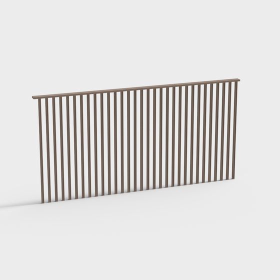 Elegant Minimalist Metal Railing 3D model