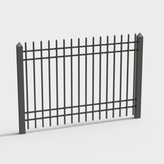 Sleek Black Fence 3D Model