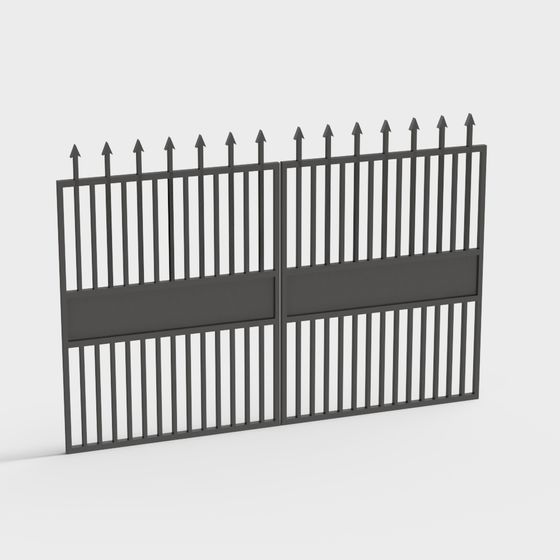 Elegant Wrought Iron Gate 3D model
