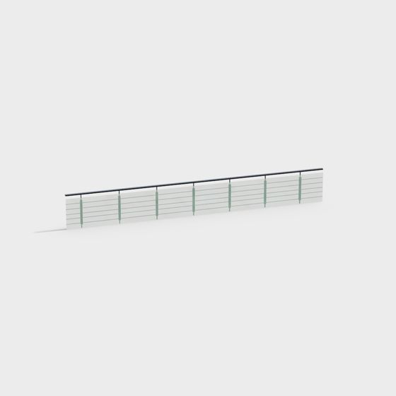 Stylish Glass Railing 3D model for Modern Spaces
