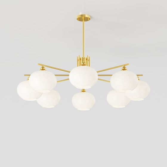Elegant Golden Pendant Light 3D model