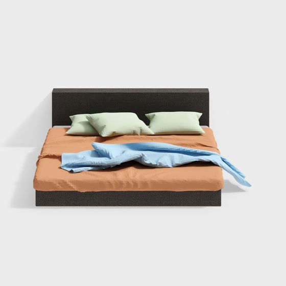 Modern Minimalist Bed 3D model