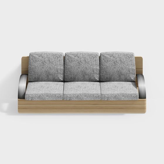 Elegant Minimalist Sofa 3D model for Modern Living Spaces