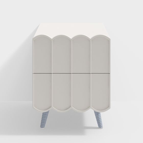 Stylish Wavy Cabinet 3D model for Interior Design